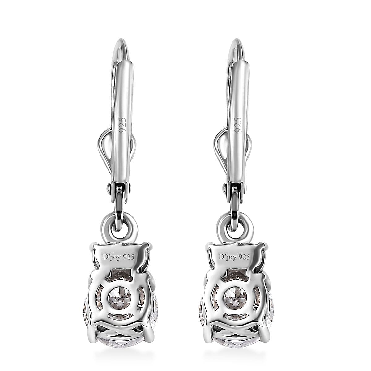 Moissanite and Malgache Neon Apatite Earrings in Platinum Over Sterling Silver 1.65 ctw image number 4