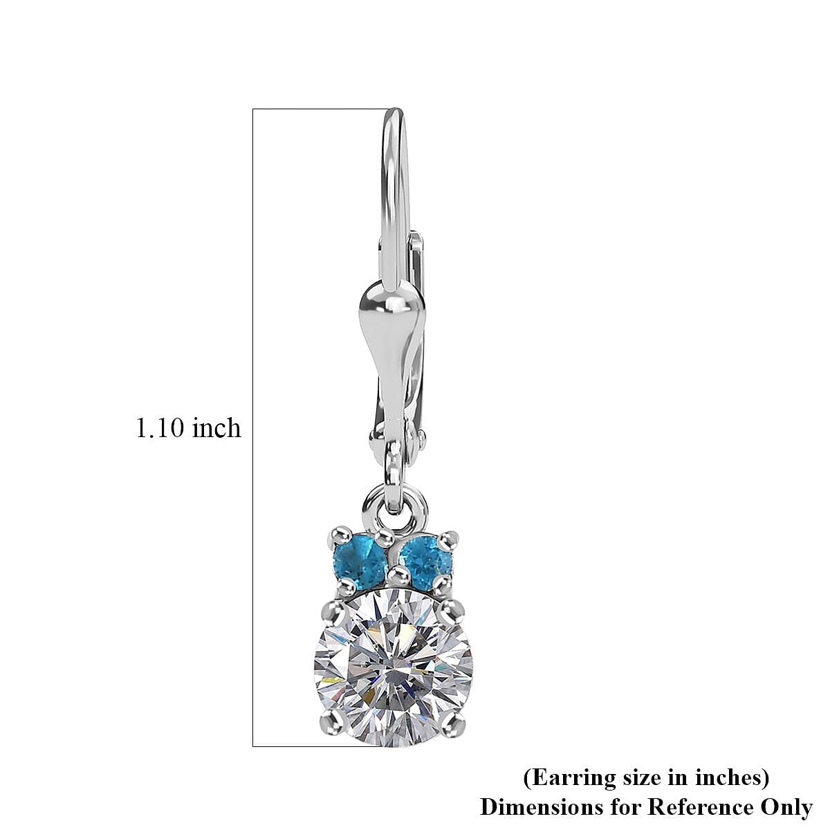 Moissanite and Malgache Neon Apatite Earrings in Platinum Over Sterling Silver 1.65 ctw image number 5