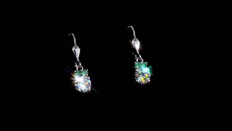 Moissanite and Kagem Zambian Emerald 1.70 ctw Lever Back Earring in Platinum Over Sterling Silver