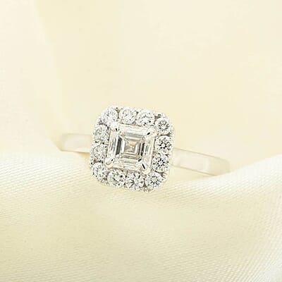  Modani 950 Platinum Asscher Cut Diamond VS 1.06 ctw Ring (Size 10.0) 5.65 Grams 