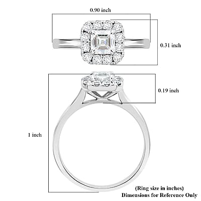  Modani 950 Platinum Asscher Cut Diamond VS 1.06 ctw Ring (Size 10.0) 5.65 Grams 