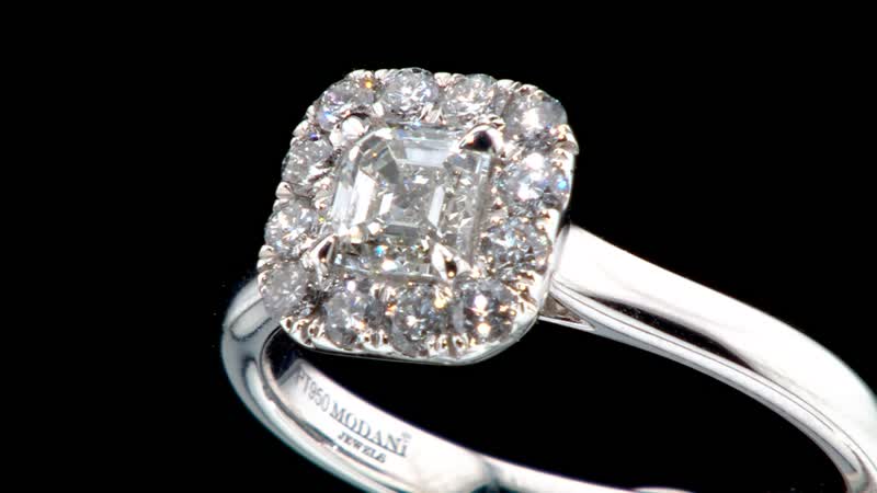 Modani 950 Platinum Asscher Cut Diamond VS Ring (Size 10.0) 5.65 Grams 1.06 ctw