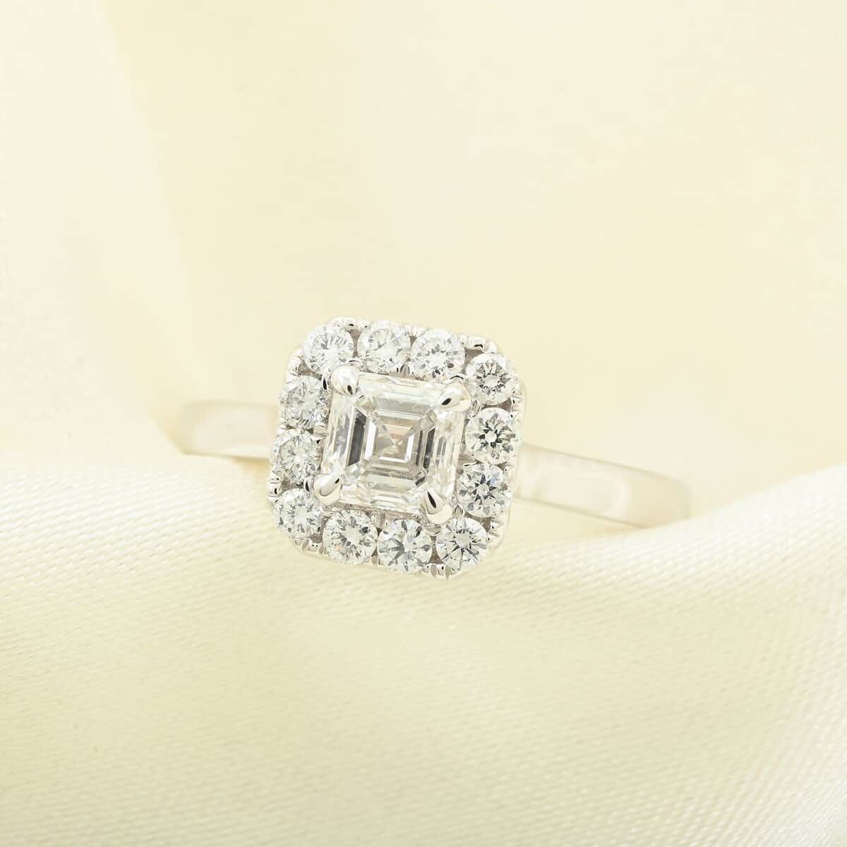 Modani 950 Platinum Asscher Cut Diamond VS 1.06 ctw Ring (Size 7.0) 5.65 Grams  image number 1