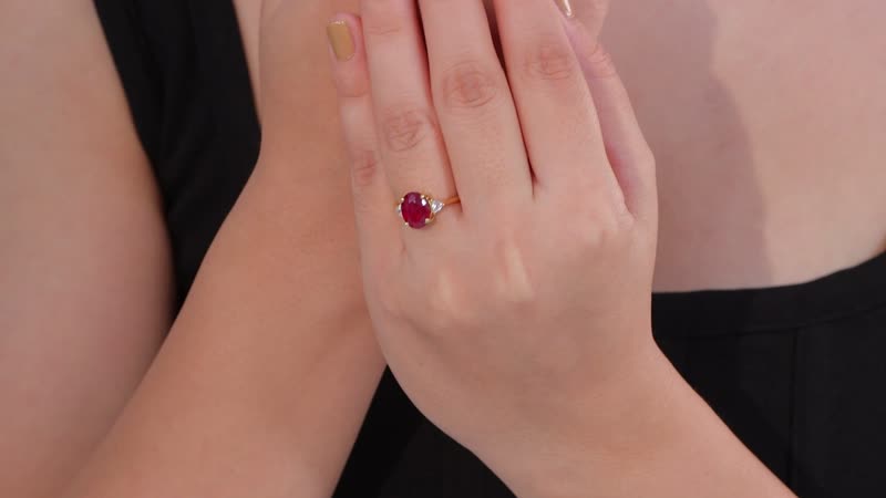 Niassa Ruby (FF), White Zircon Ring in 18K Vermeil YG Over Sterling Silver (Size 10.0) 3.10 ctw