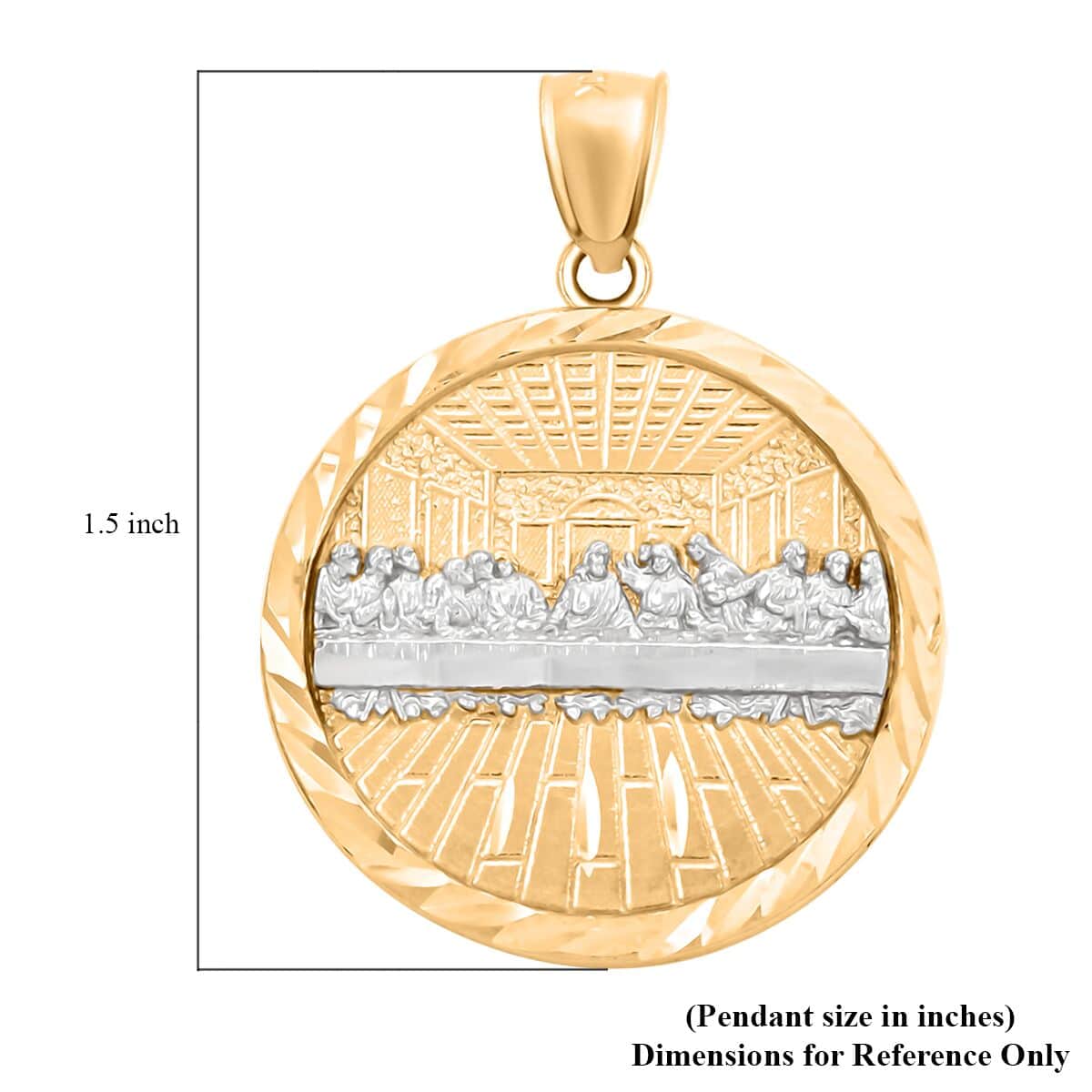 Made in America 10K Yellow Gold Last Supper Pendant 3.70 Grams image number 4