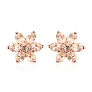 10K Rose Gold Marropino Morganite Stud Earrings 2.00 ctw