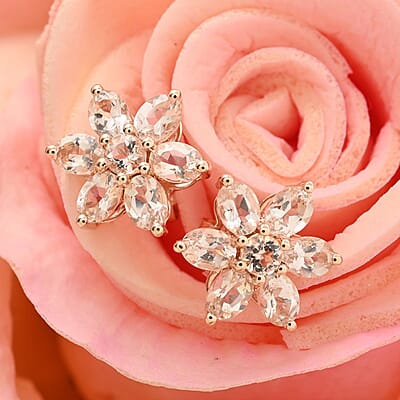 10K Rose Gold Marropino Morganite Stud Earrings 2.00 ctw