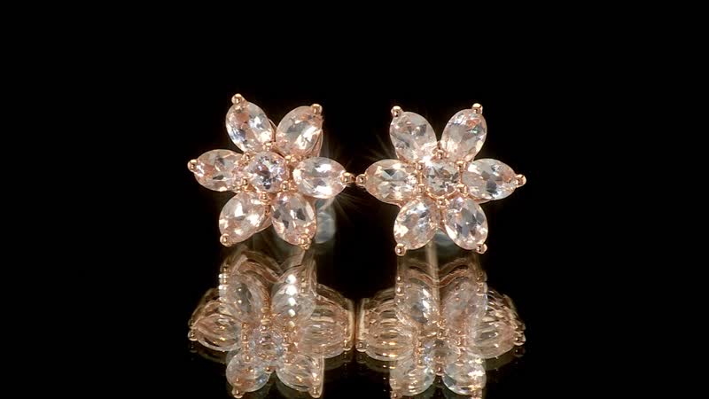 10K Rose Gold Marropino Morganite Stud Earrings 2.00 ctw