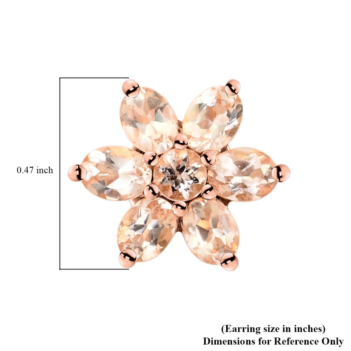 10K Rose Gold Marropino Morganite Stud Earrings 2.00 ctw image number 4