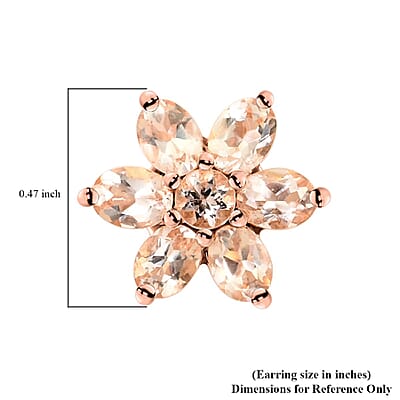 10K Rose Gold Marropino Morganite Stud Earrings 2.00 ctw