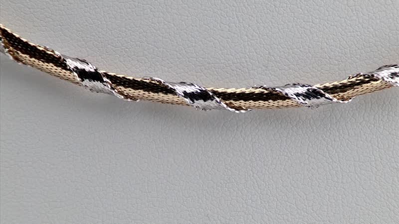 Seta Bicolor Italian 10K Yellow and White Gold Necklace 18 Inches 3.10 Grams