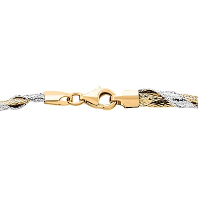 Seta Bicolor Italian 10K Yellow and White Gold Necklace 18 Inches 3.10 Grams