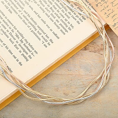 Mare Colorato Italian 10K Yellow, Rose and White Gold Necklace 18 Inches 4.40 Grams
