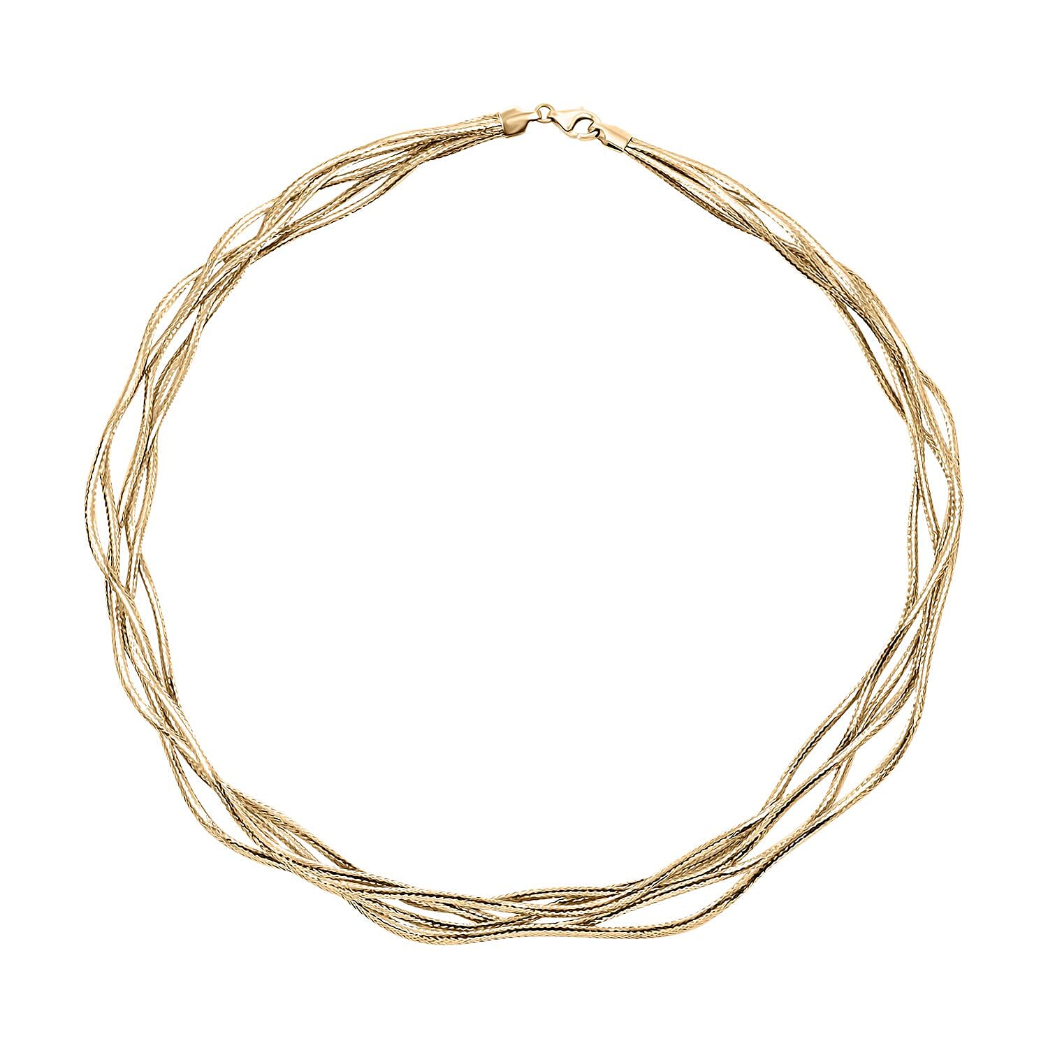 Mare Italian 10K Yellow Gold 5 Strand Necklace 18 Inches 4.40 Grams