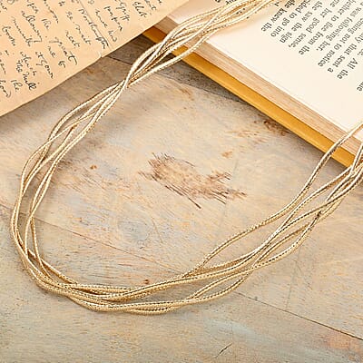 Mare Italian 10K Yellow Gold 5 Strand Necklace 18 Inches 4.40 Grams