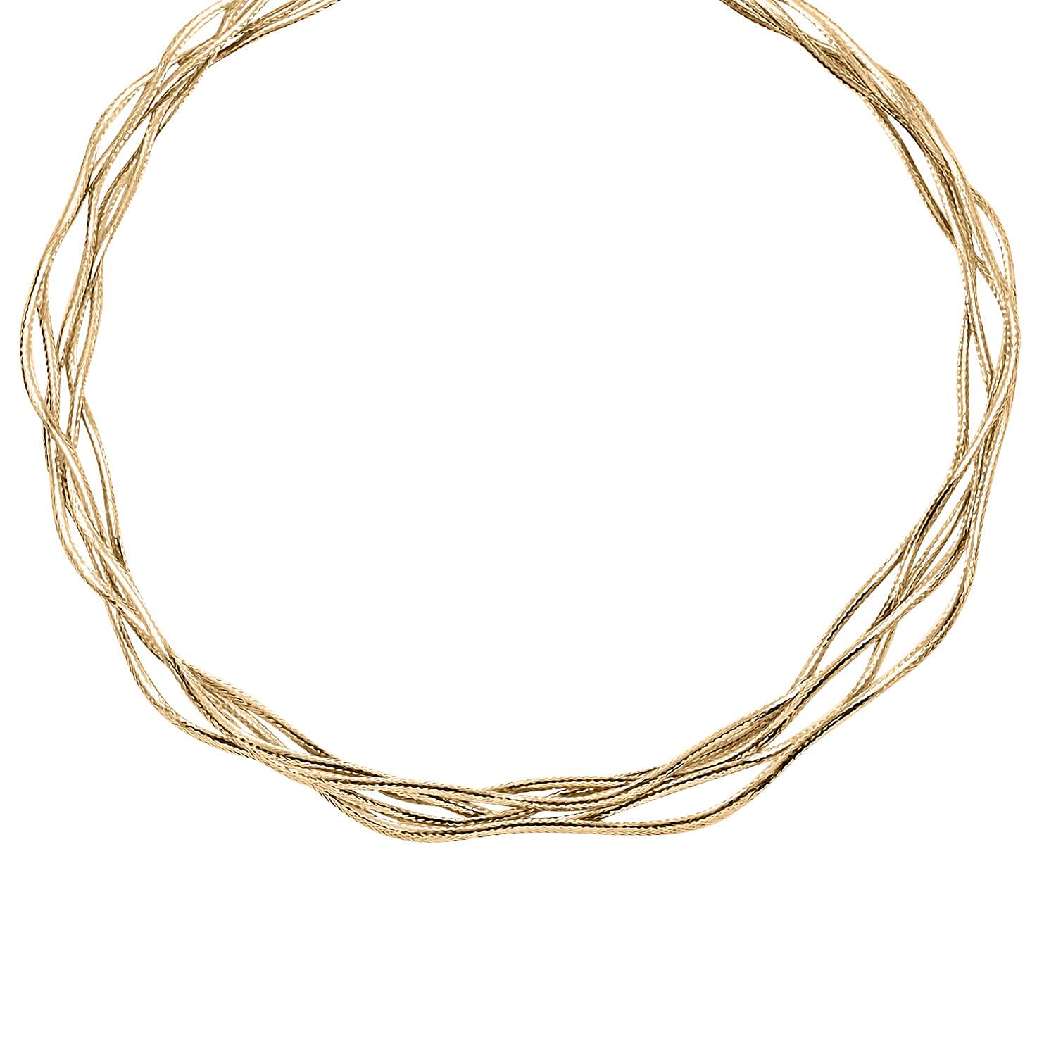 Mare Italian 10K Yellow Gold 5 Strand Necklace 18 Inches 4.40 Grams