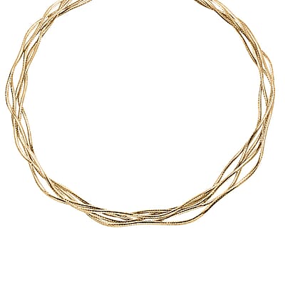 Mare Italian 10K Yellow Gold 5 Strand Necklace 18 Inches 4.40 Grams