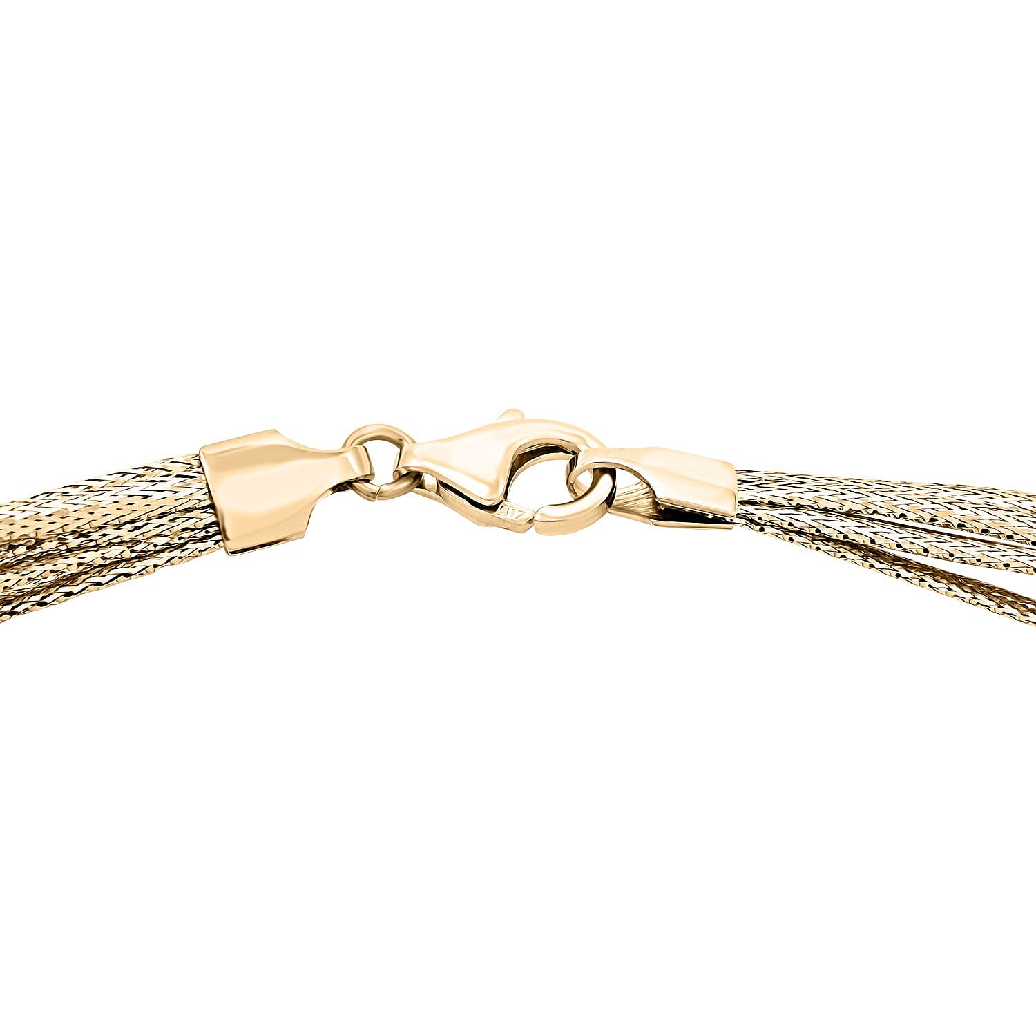 Mare Italian 10K Yellow Gold 5 Strand Necklace 18 Inches 4.40 Grams
