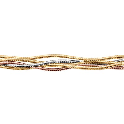 Mare Colorato Italian 10K Yellow, Rose and White Gold Bracelet (7.50 In) 2.40 Grams