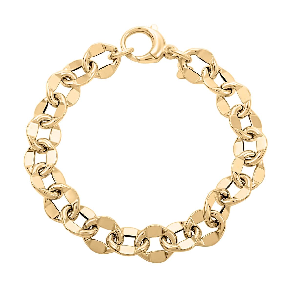 Specchio Rolo Italian 10K Yellow Gold Bracelet (7.50 In) 6.20 Grams image number 0