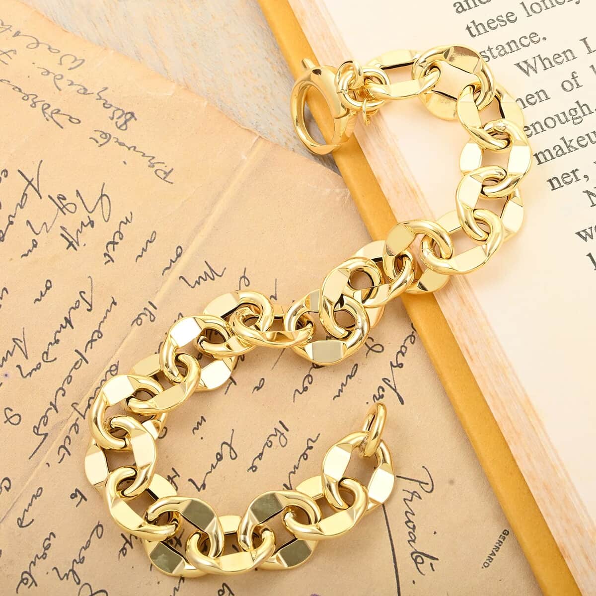 Specchio Rolo Italian 10K Yellow Gold Bracelet (7.50 In) 6.20 Grams image number 1