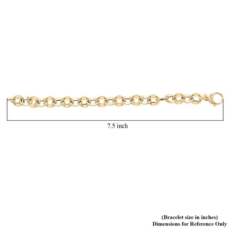Specchio Rolo Italian 10K Yellow Gold Bracelet (7.50 In) 6.20 Grams