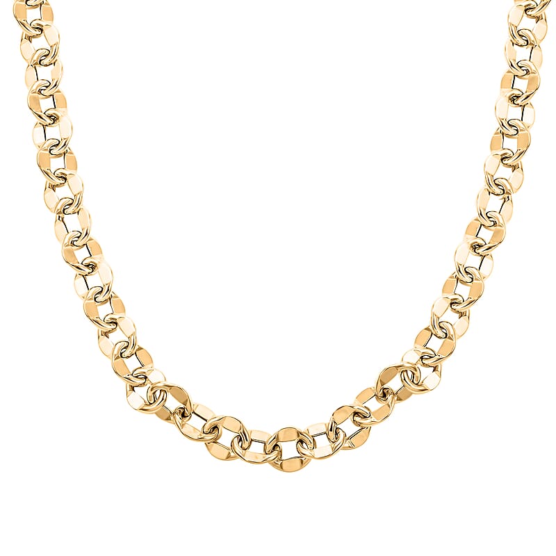 Specchio Rolo Italian 10K Yellow Gold Necklace 18 Inches 12.95 Grams