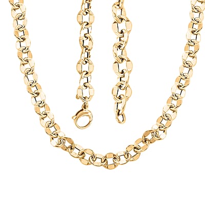 Specchio Rolo Italian 10K Yellow Gold Necklace 18 Inches 12.95 Grams