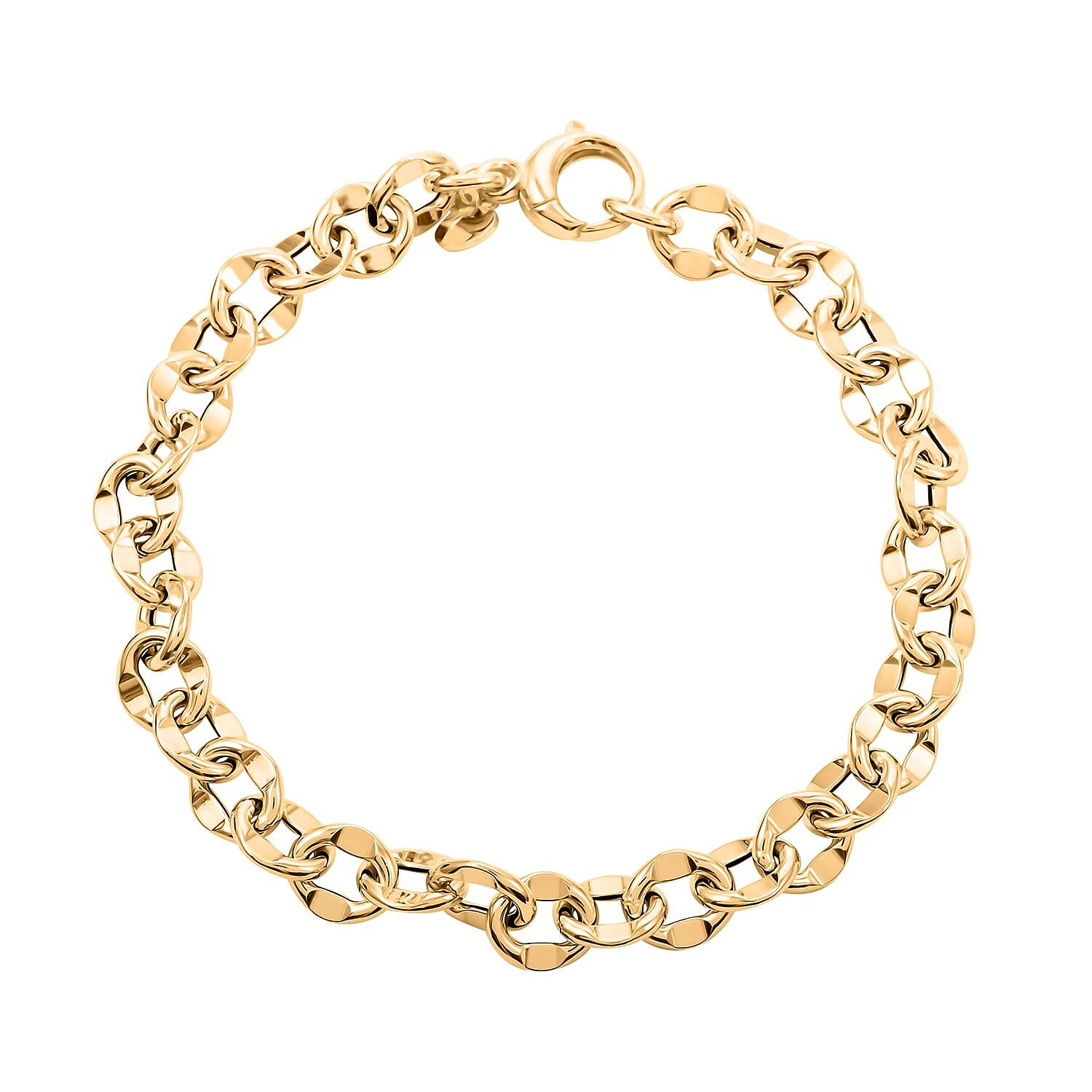 Piccolo Specchio Rolo Italian 10K Yellow Gold Bracelet (7.50 In) 3.60 Grams