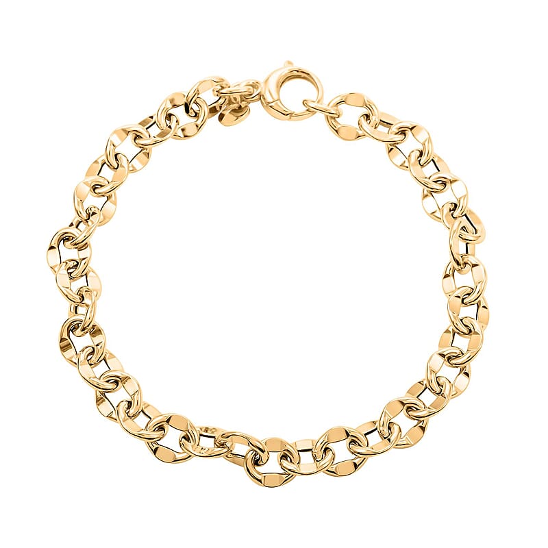 Piccolo Specchio Rolo Italian 10K Yellow Gold Bracelet (7.50 In) 3.60 Grams