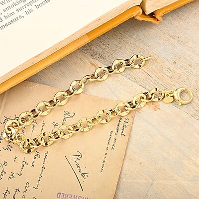 Piccolo Specchio Rolo Italian 10K Yellow Gold Bracelet (7.50 In) 3.60 Grams