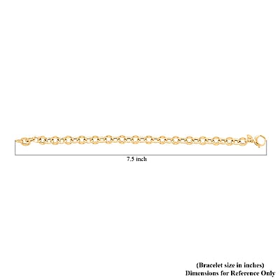 Piccolo Specchio Rolo Italian 10K Yellow Gold Bracelet (7.50 In) 3.60 Grams