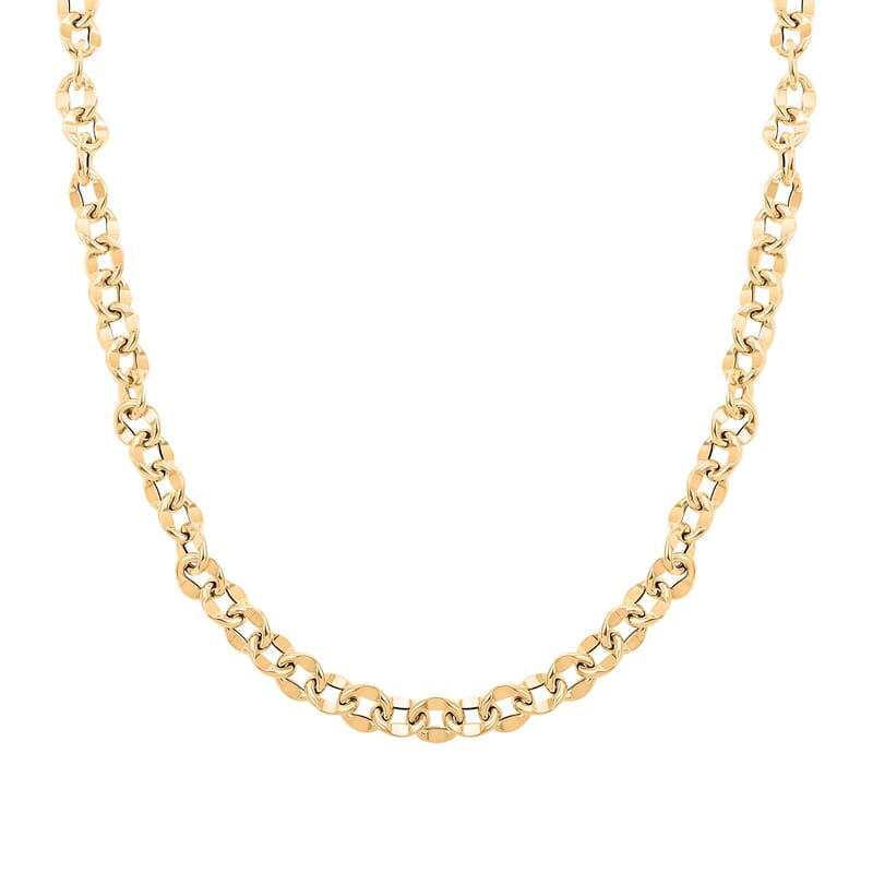 Piccolo Specchio Rolo Italian 10K Yellow Gold Chain Necklace 18 Inches 7.30 Grams