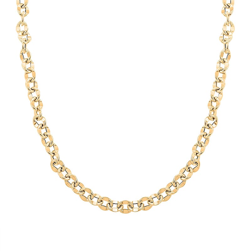 Piccolo Specchio Rolo Italian 10K Yellow Gold Chain Necklace 18 Inches 7.30 Grams