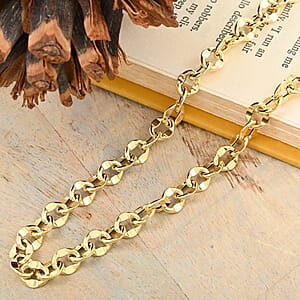 Piccolo Specchio Rolo Italian 10K Yellow Gold Chain Necklace 18 Inches 7.30 Grams