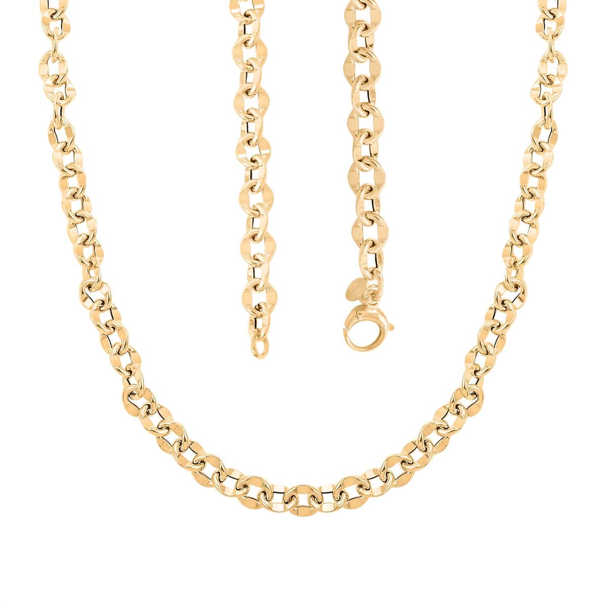 Piccolo Specchio Rolo Italian 10K Yellow Gold Chain Necklace 18 Inches 7.30 Grams image number 3