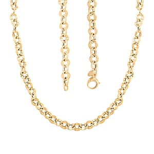 Piccolo Specchio Rolo Italian 10K Yellow Gold Chain Necklace 18 Inches 7.30 Grams