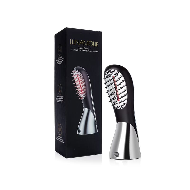 Luna'Mour LaserBoost+ Advanced RF + Sonic Vibration + Low Level Laser Hair-Growth Brush