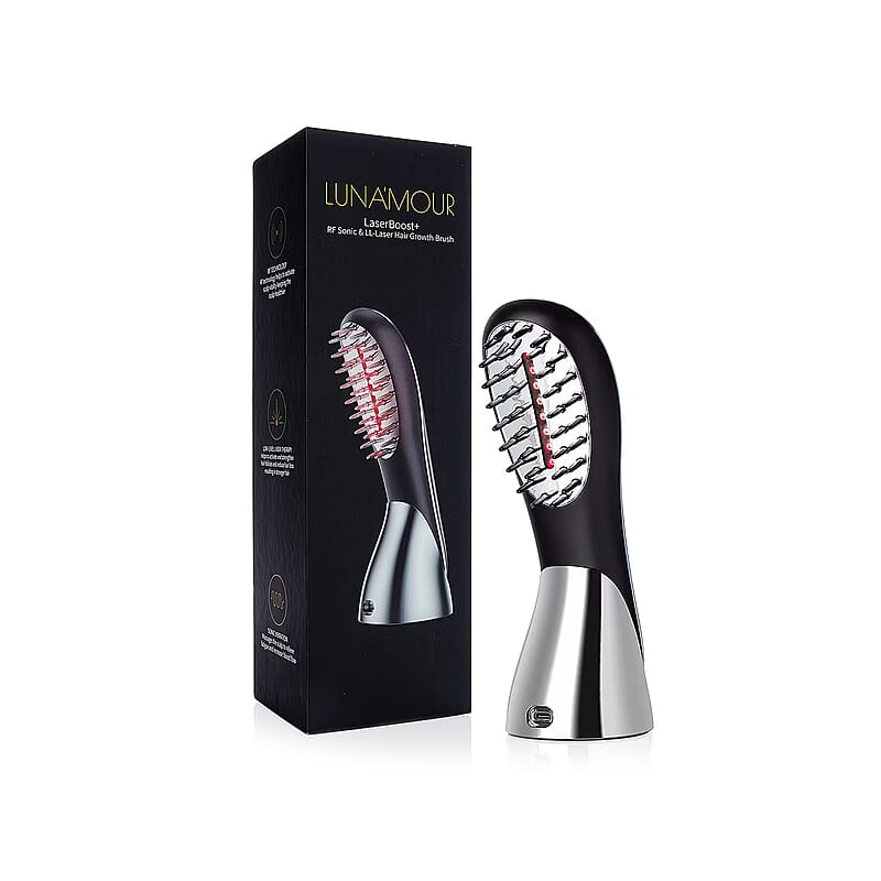 Luna'Mour LaserBoost+ Advanced RF + Sonic Vibration + Low Level Laser Hair-Growth Brush