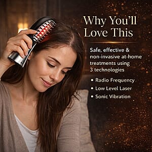 Luna'Mour LaserBoost+ Advanced RF + Sonic Vibration + Low Level Laser Hair-Growth Brush
