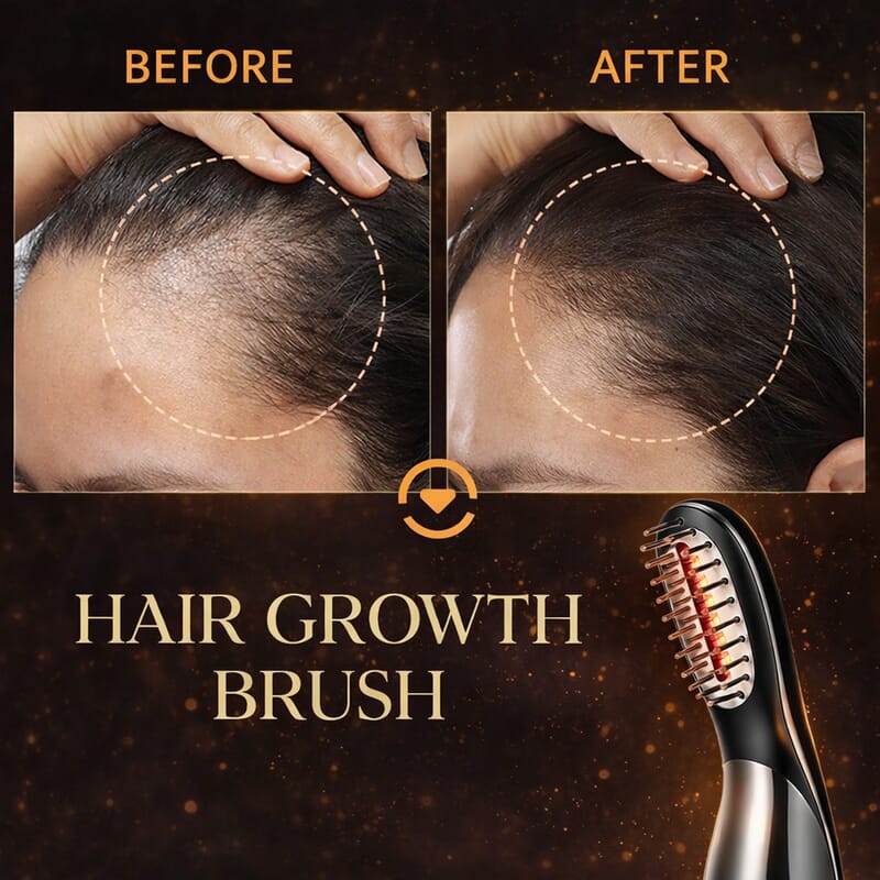 Luna'Mour LaserBoost+ Advanced RF + Sonic Vibration + Low Level Laser Hair-Growth Brush
