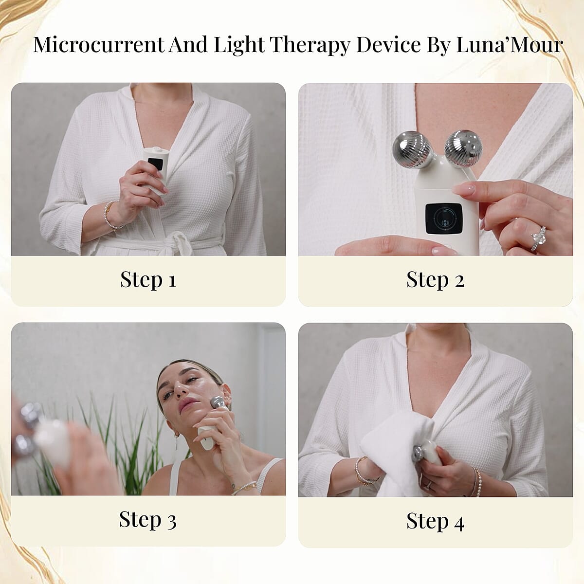 Luna'Mour 3-in-1 ElectraLume System Anti-Aging Microcurrent + Light Therapy Device image number 6
