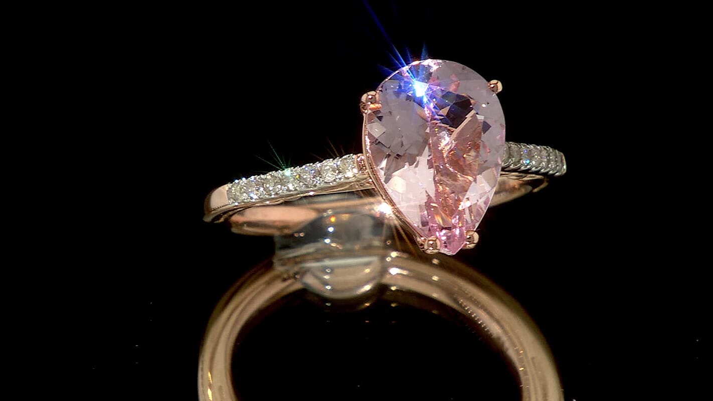 Certified & Appraised Luxoro 14K Rose Gold AAA Pink Morganite and G-H I2 Diamond Ring 2.50 ctw