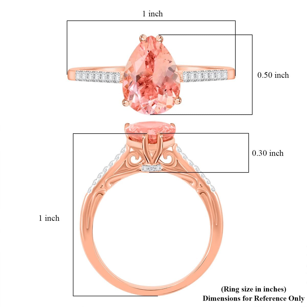 Certified & Appraised Luxoro AAA Pink Morganite and G-H I2 Diamond 2.40 ctw Ring in 14K Rose Gold (Size 6.0) image number 4