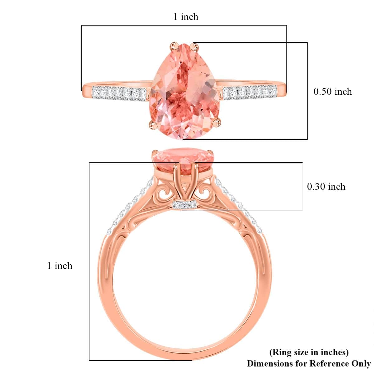 Certified & Appraised Luxoro AAA Pink Morganite and G-H I2 Diamond 2.40 ctw Ring in 14K Rose Gold (Size 8.0) image number 4