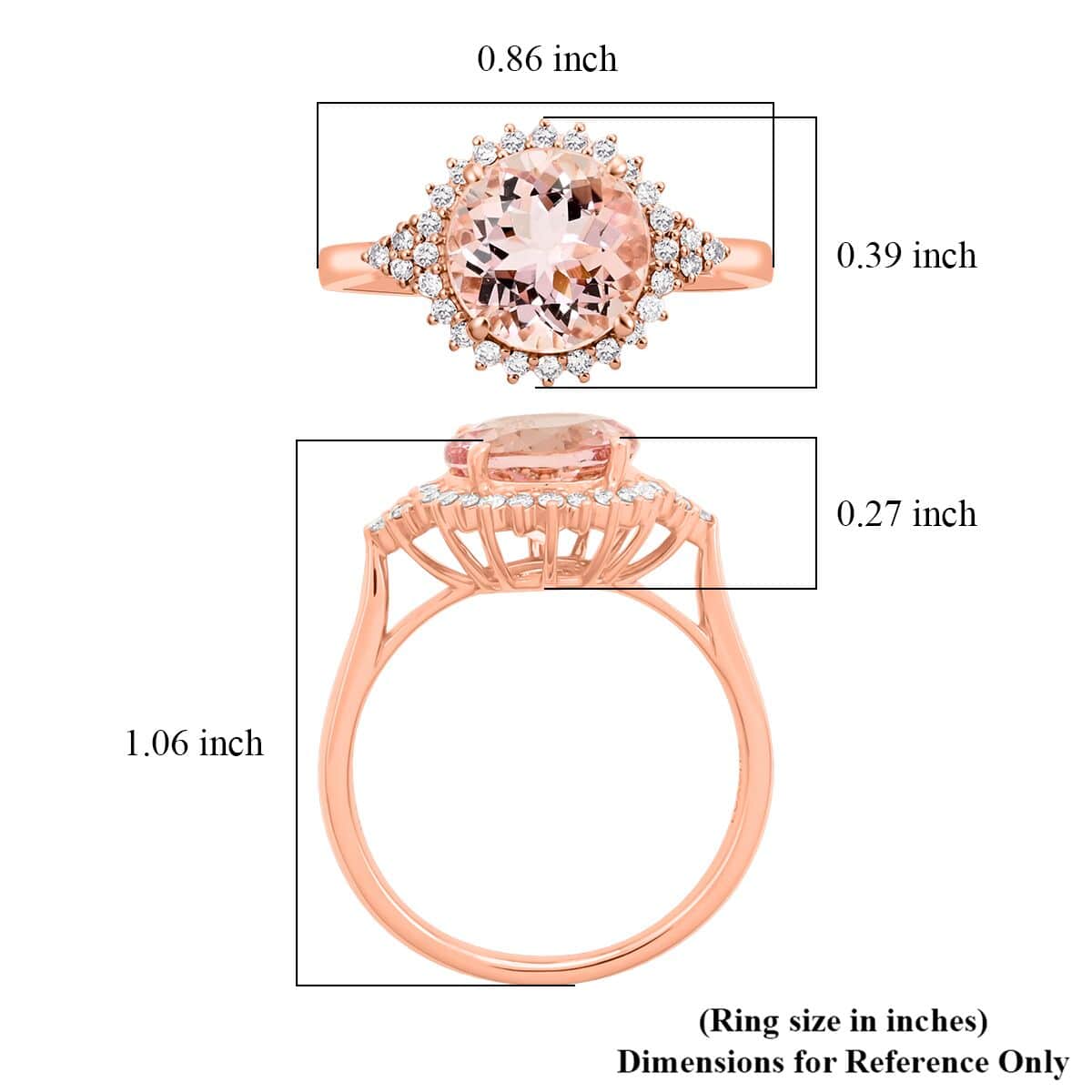 Certified & Appraised Luxoro 14K Rose Gold AAA Pink Morganite and G-H I2 Diamond Ring (Size 10.0) 2.75 ctw image number 5