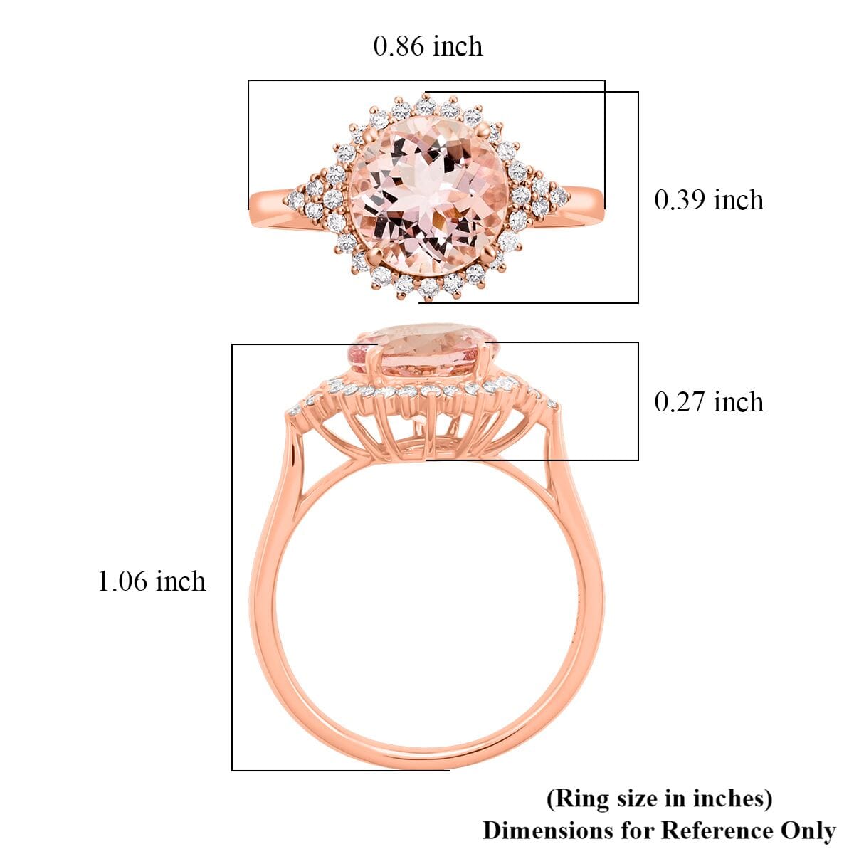 Certified & Appraised Luxoro 14K Rose Gold AAA Pink Morganite and G-H I2 Diamond Ring (Size 7.0) 2.75 ctw image number 5