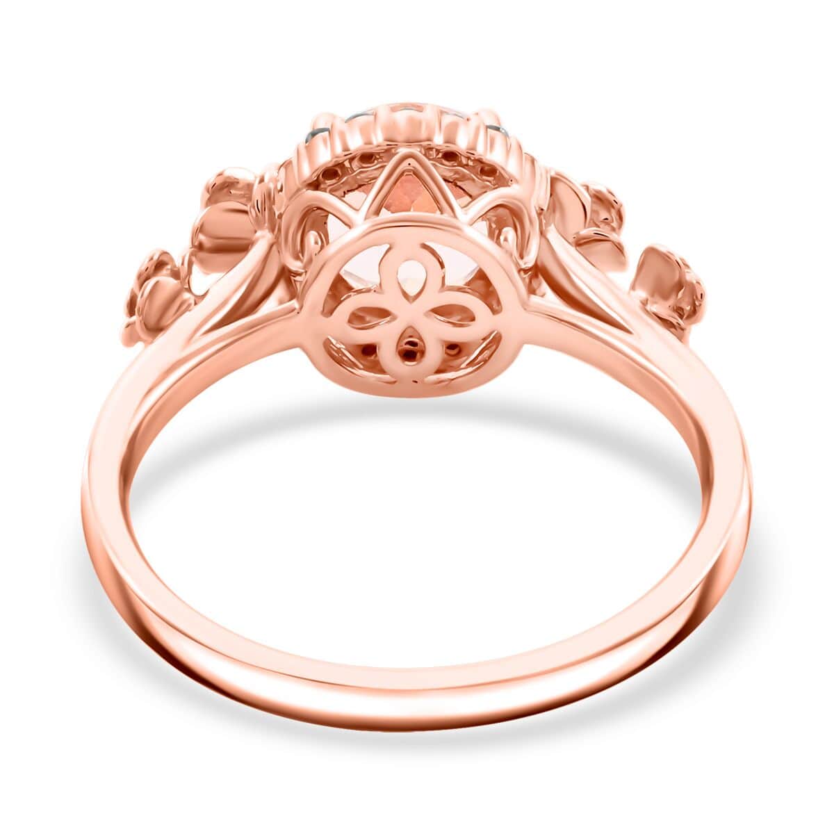Certified & Appraised Luxoro 14K Rose Gold AAA Pink Morganite and G-H I2 Diamond Ring (Size 10.0) 4.60 Grams 2.000 ctw image number 4