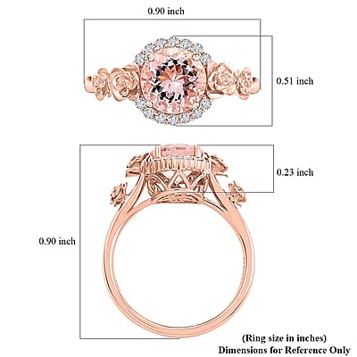 Certified & Appraised Luxoro AAA Palmeiras Pink Morganite and G-H I2 Diamond 2.00 ctw Ring in 14K Rose Gold (Size 7.0) 4.60 Grams