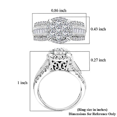I2-I3 Diamond 1.00 ctw Ring in 10K White Gold (Size 10.0) 5.85 Grams